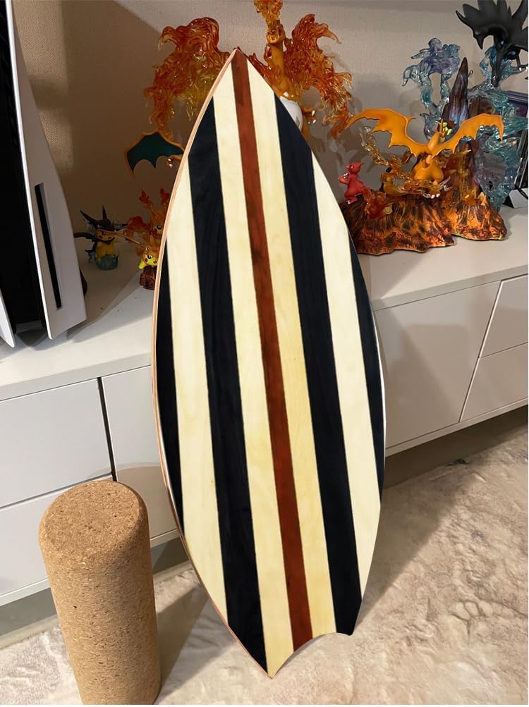 asktom Balance Board Indoor Surfboard Surf Style Home Fitness with Wheel for Exercise, Athletic Training and Board Sports - Fun Workout Equipment For Balance, Stability and Improving Core Strength - Image 4